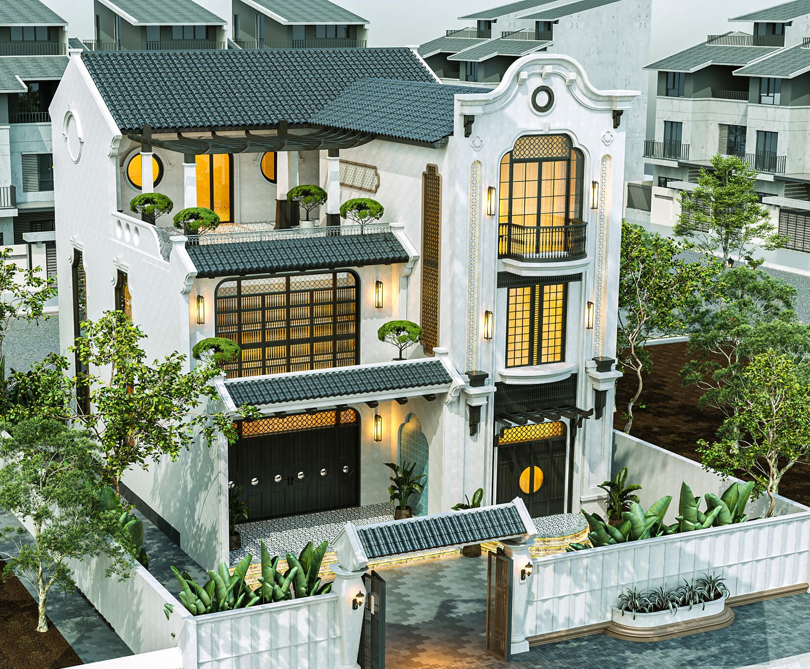 Thiết kế biệt thự phong cách Indochine độc đáo Thiết kế biệt thự phong cách Indochine độc đáo