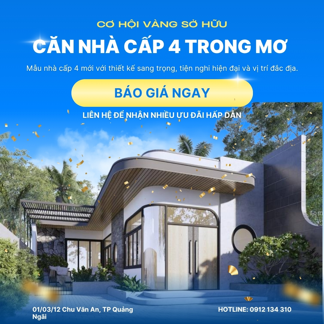 Giá xây nhà trọn gói cấp 4 Quảng Ngãi
