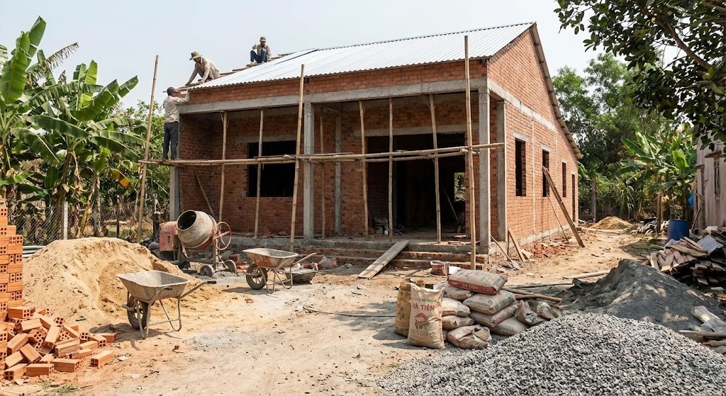 Xây nhà cấp 4 trọn gói 400 triệu tại Quảng Ngãi