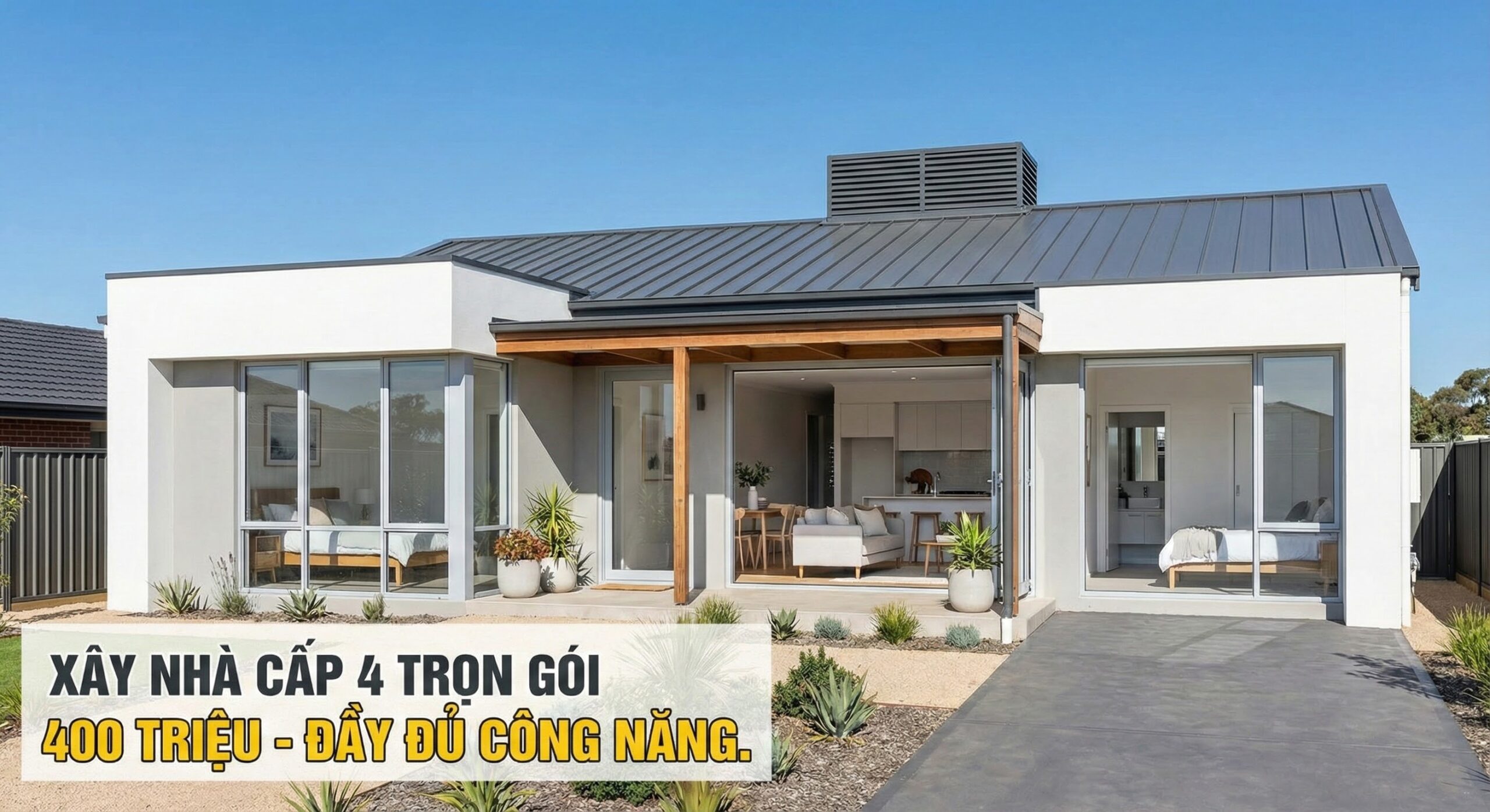 Xây nhà cấp 4 trọn gói 400 triệu tại Quảng Ngãi