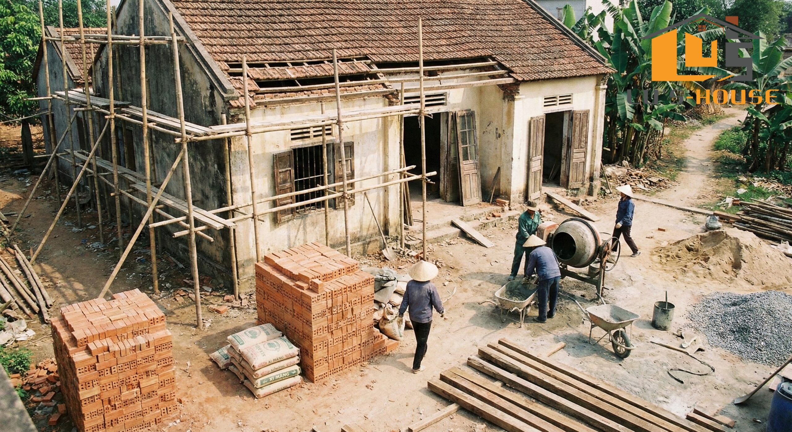 Cải tạo nhà cấp 4 3 gian Quảng Ngãi