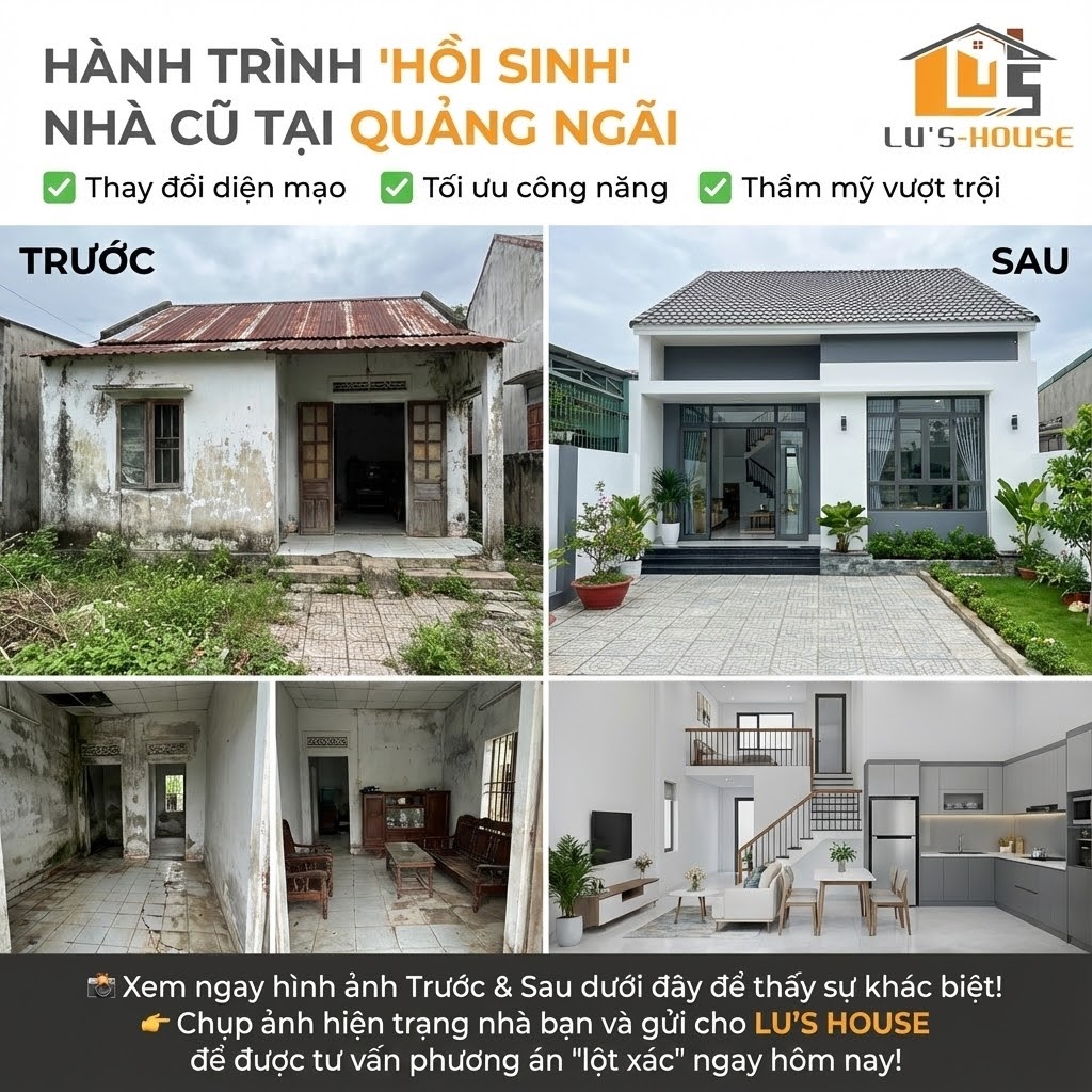 Cải tạo nhà cấp 4 nông thôn Quảng Ngãi