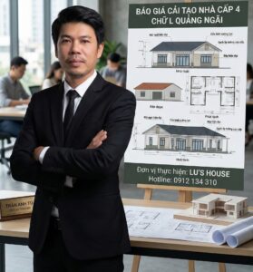 Cải tạo nhà cấp 4 chữ L Quảng Ngãi