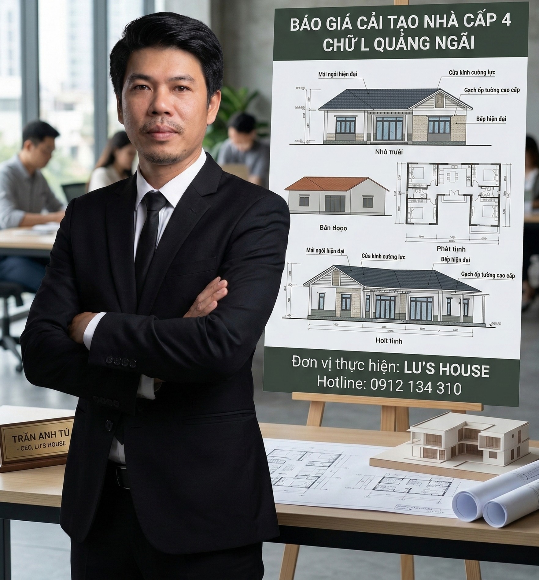 Cải tạo nhà cấp 4 chữ L Quảng Ngãi