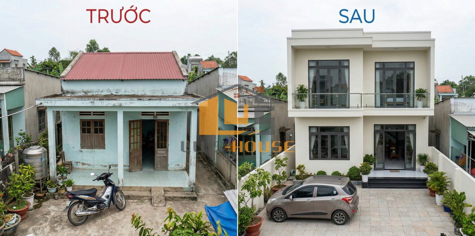 Cải tạo nhà cấp 4 thành 2 tầng Quảng Ngãi