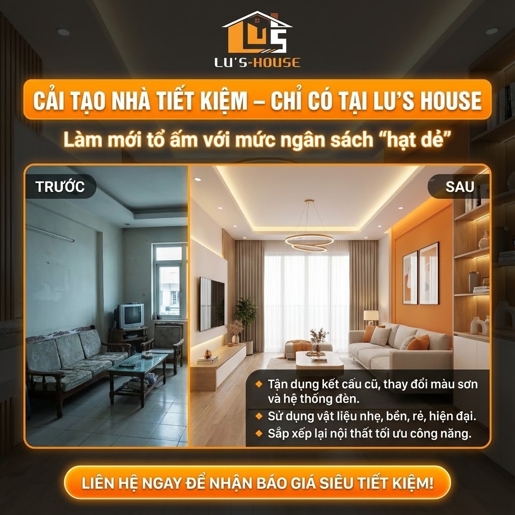 Cải tạo nhà cấp 4 mái ngói Quảng Ngãi